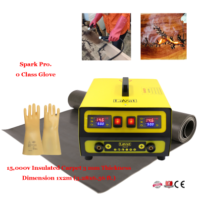 Lavat Lichtenberg Ahşap Yakma Makinesi Spark Pro., İzole Eldiven, Yalıtımlı Halı